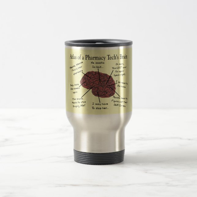 Mug De Voyage Atlas du cerveau d'une technologie de pharmacie (Centre)