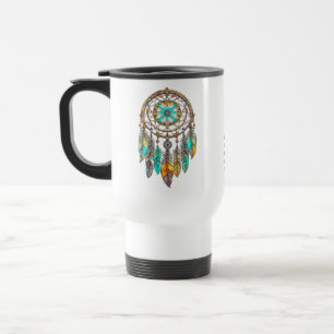 Mug De Voyage Attrape-rêves Bleu, Turquoise et Marron   Doux Rêv