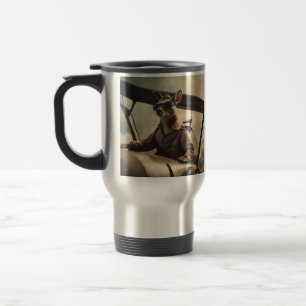 Mug De Voyage Aussie Kangaroo Avion Pilote,