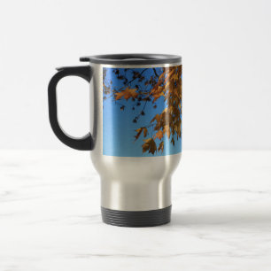 Mug De Voyage Automne, feuilles, érable, ciel bleu