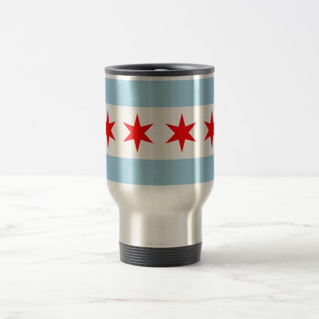 Mug de voyage avec Drapeau de Chicago - USA (Centre)