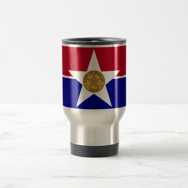 Mug de voyage avec Drapeau de Dallas, Texas, USA (Centre)