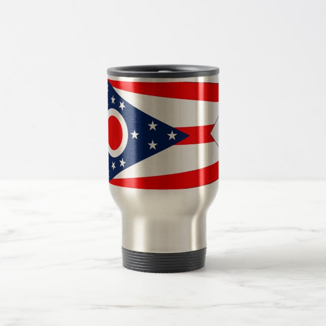 Mug de voyage avec Drapeau de l'Etat de l'Ohio - U (Centre)