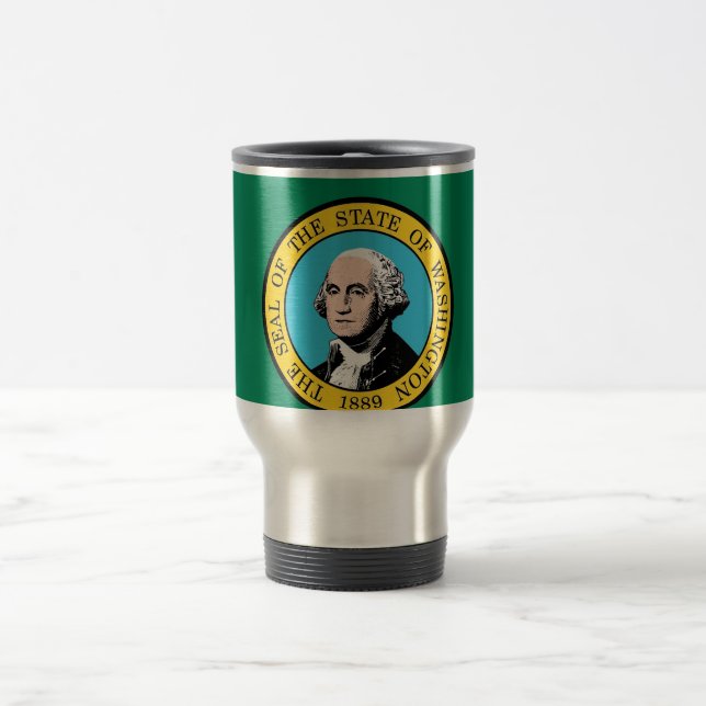 Mug de voyage avec drapeau de l'État de Washington (Centre)