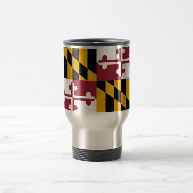 Mug de voyage avec Drapeau de l'état du Maryland - (Centre)