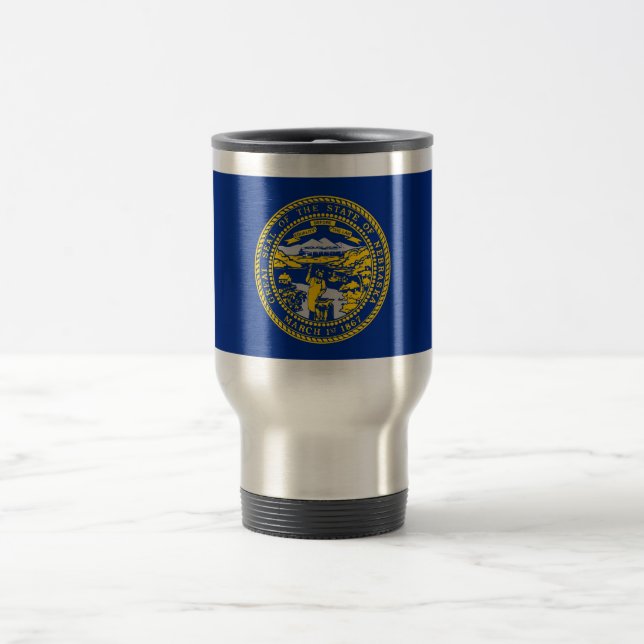 Mug de voyage avec drapeau de l'Etat du Nebraska - (Centre)
