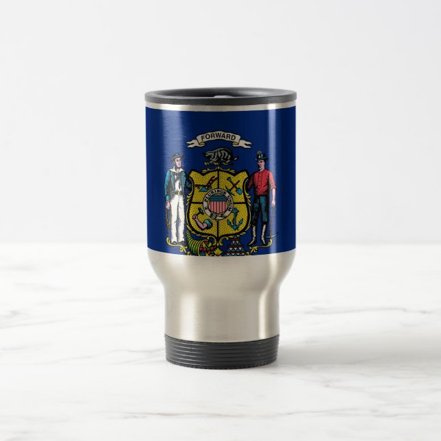 Mug de voyage avec Drapeau de l'Etat du Wisconsin  (Centre)