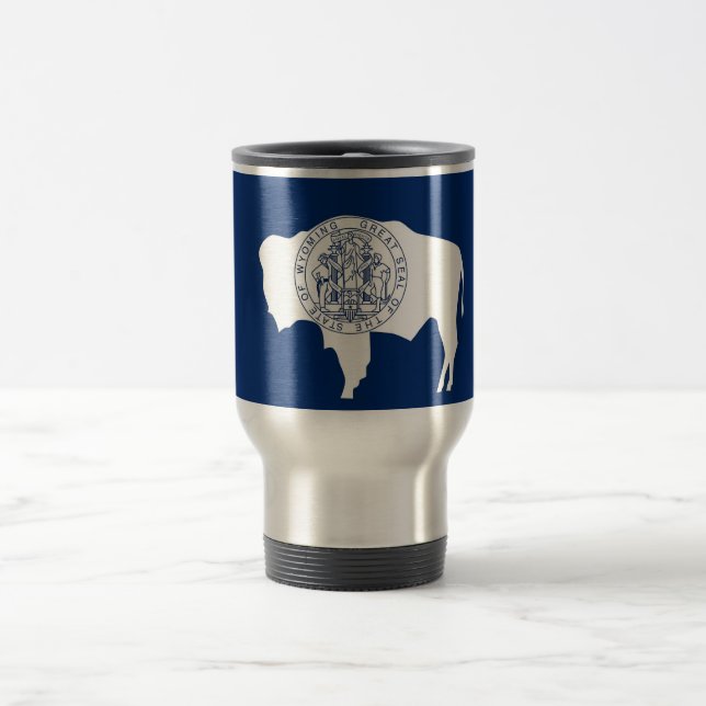 Mug de voyage avec drapeau de l'État du Wyoming -  (Centre)