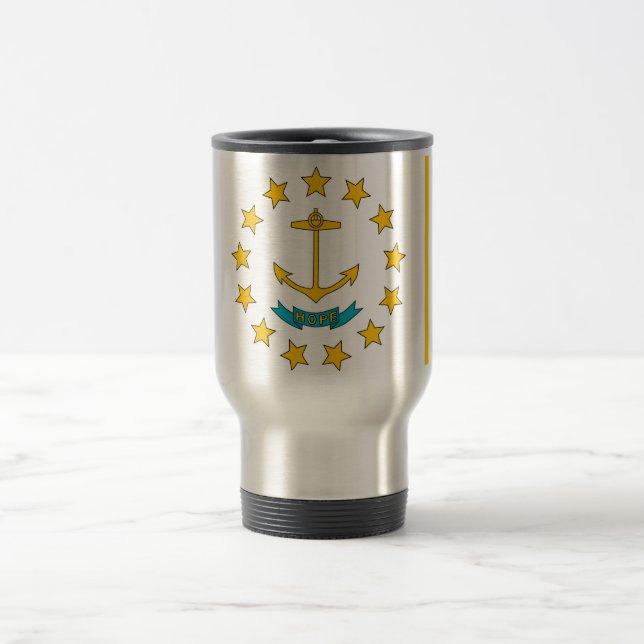Mug de voyage avec Drapeau de Rhode Island Etat -  (Centre)