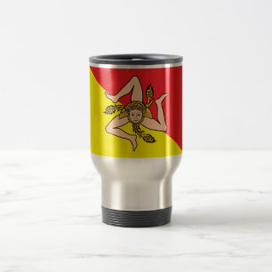 Mug de voyage avec Drapeau de Sicile, Italie
