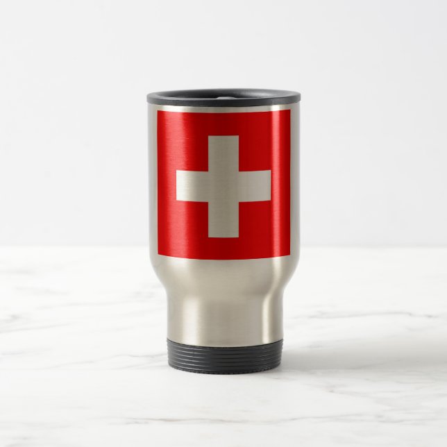 Mug de voyage avec Drapeau de Suisse (Centre)