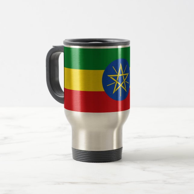 Mug de voyage avec drapeau d'Éthiopie (Devant gauche)