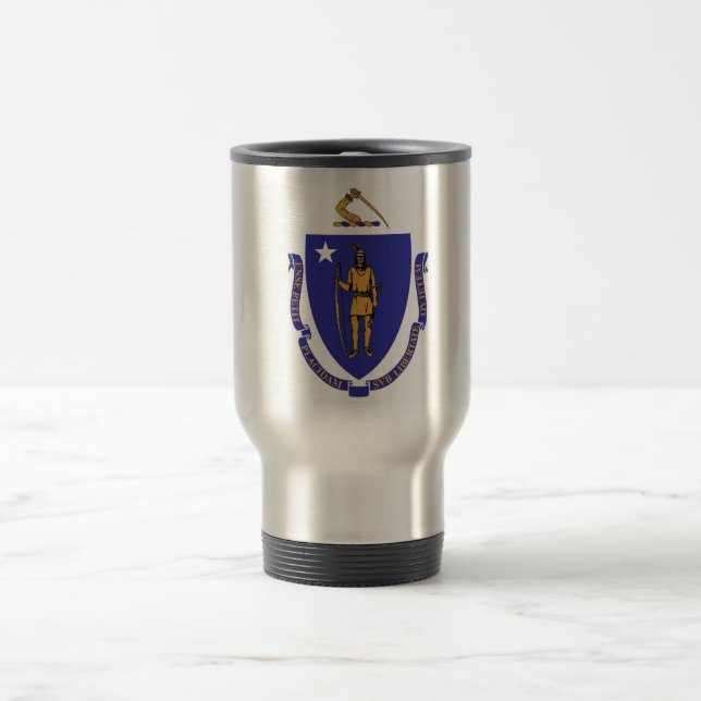Mug de voyage avec Drapeau du Massachusetts Etat - (Centre)