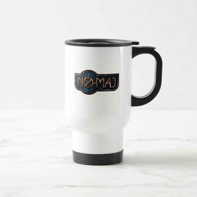 Mug De Voyage Badge NO-MAJ™ en or et marbre (Droite)