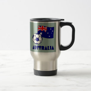 Mug De Voyage Bal de football australien et drapeau 2
