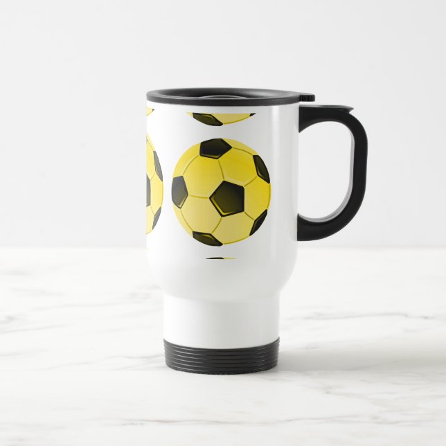 Mug De Voyage Bal de soccer américain jaune ou football (Droite)
