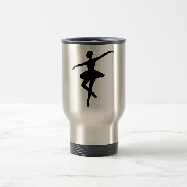 Mug De Voyage Ballet simple Ballerina noir blanc (Centre)