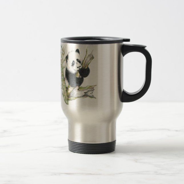 Mug De Voyage Bambou mignon de dessin au crayon d'ours panda (Droit)