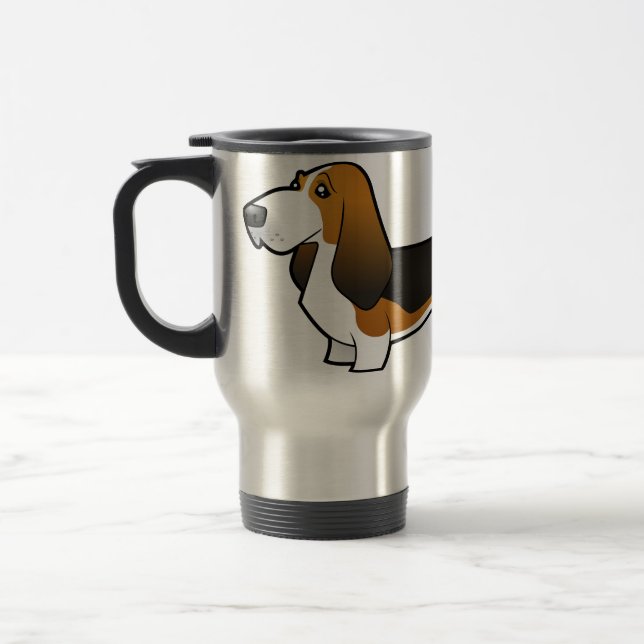Mug De Voyage Bande dessinée Basset Hound (Gauche)