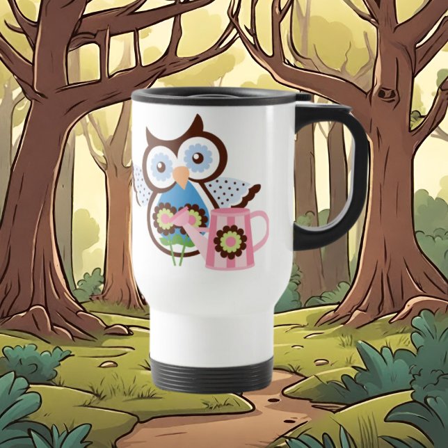 Mug De Voyage bande dessinée Chouette de voyage (Créateur téléchargé)