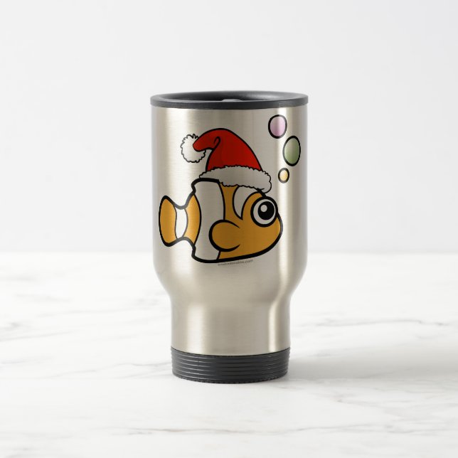 Mug De Voyage Bande dessinée Clownfish Père Noël (Centre)