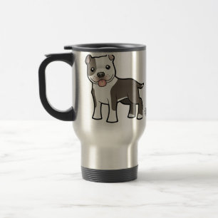 Mug De Voyage Bande dessinée Pitbull/Staffordshire Terrier