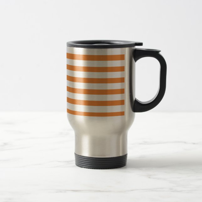 Mug De Voyage Bande horizontale orange et blanche (Droit)