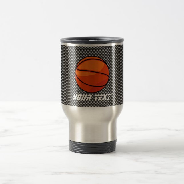 Mug De Voyage Basket-ball de regard de fibre de carbone (Centre)