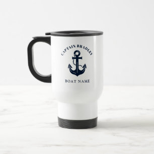 Mug De Voyage Bateau de skipper personnalisé Nautique