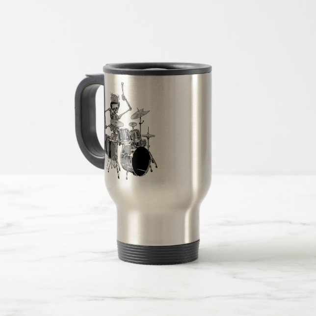 Mug De Voyage Batteur de l'orchestre de squelettes (Devant gauche)
