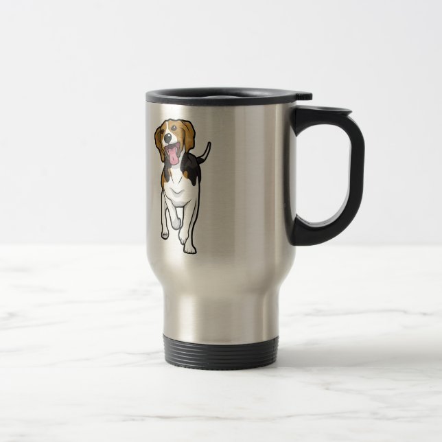 Mug De Voyage Beagle heureux (Droit)