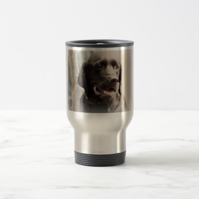 Mug De Voyage Beau portrait noir de labrador retriever (Centre)
