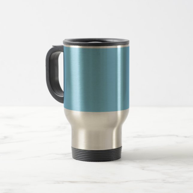 Mug De Voyage Bébé bleu (couleur solide) (Devant gauche)