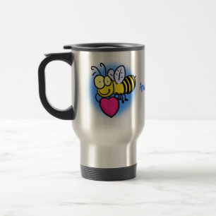 Mug De Voyage Belle abeille drôle avec dessin animé du coeur