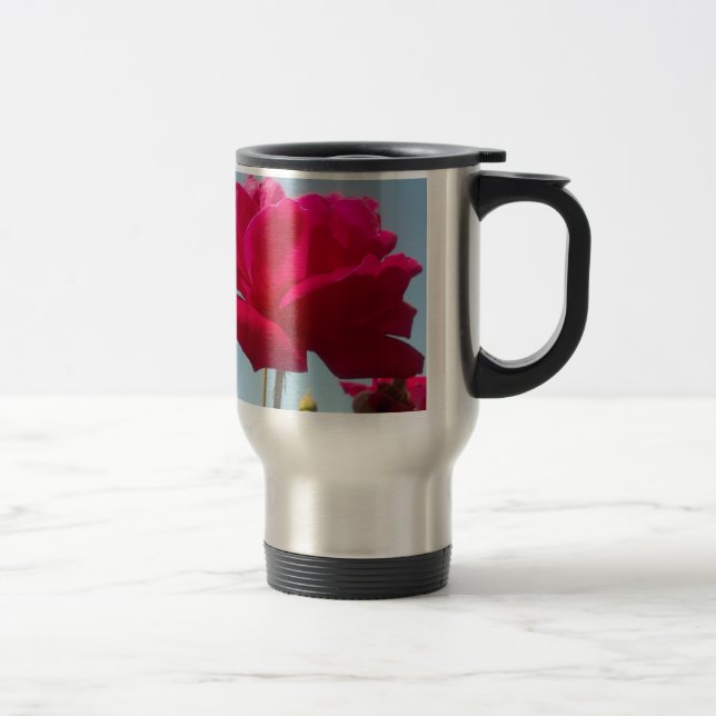 Mug De Voyage Belle belle Rose céleste rouge contre bleu (Droit)