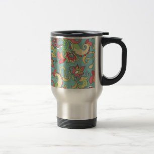 Mug De Voyage Belles tourbillons de fleurs colorées à ressort gi