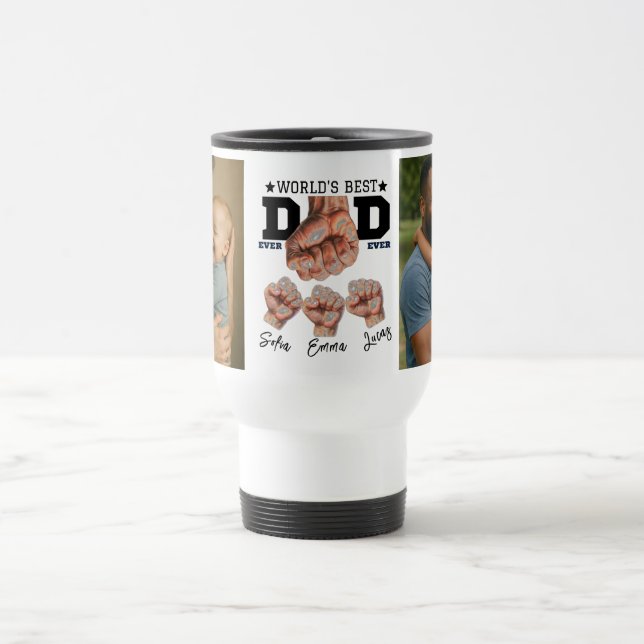 Mug De Voyage Best Father Ever Personalized Photo Collage (Centre)