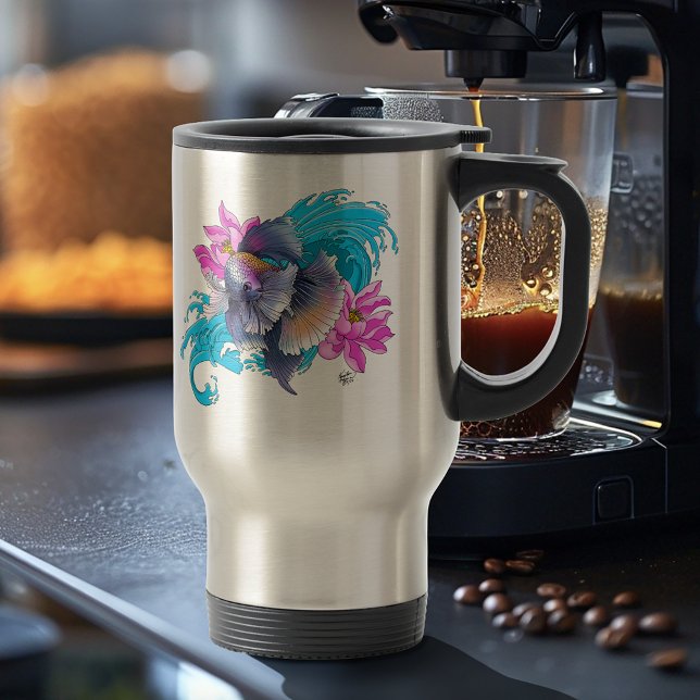Mug De Voyage Betta Combattant Siamois (Créateur téléchargé)