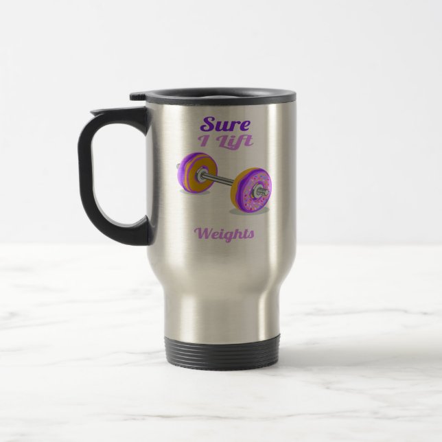Mug De Voyage Bien sûr que je lève Weights Donut (Gauche)