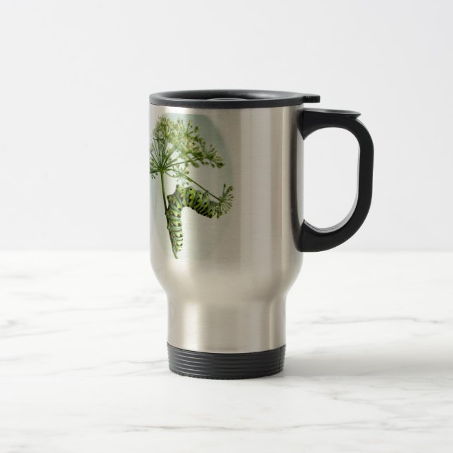 Mug De Voyage Black Swallowtail Caterpillar mangeant du persil (Droit)