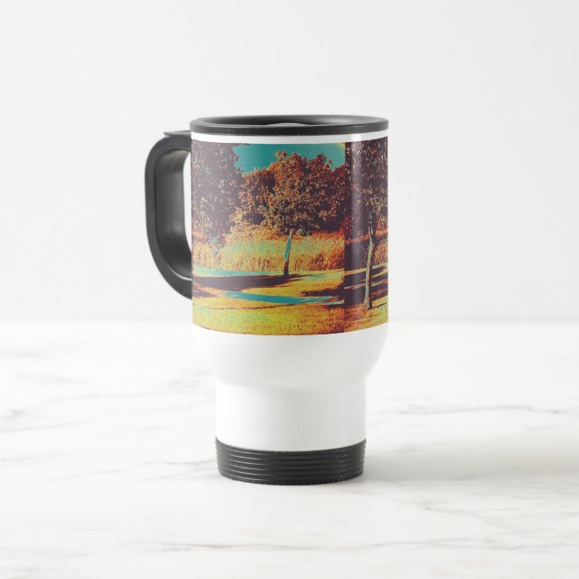 Mug De Voyage Bleu doré (Devant gauche)