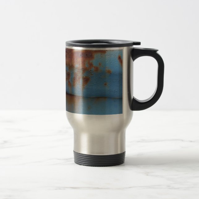 Mug De Voyage bleu vintage rouillé (Droit)
