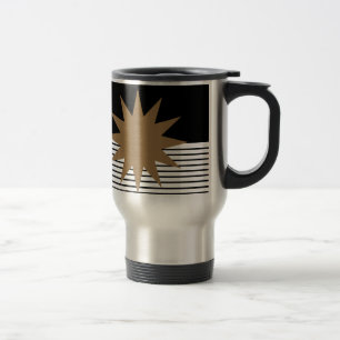 Mug De Voyage Blocage noir blanc et soleil Brown