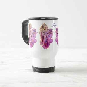 Mug De Voyage Blue Iris Floral Art Personnalisé