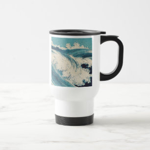 Mug De Voyage Blue Ocean Waves Bois japonais