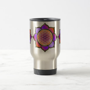 Mug De Voyage Blume des Lebens Lotus - violet orange