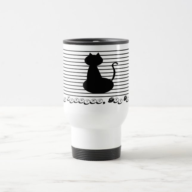 Mug De Voyage Bonjour Mme Black Acier Inoxydable Voyage Mug (Centre)