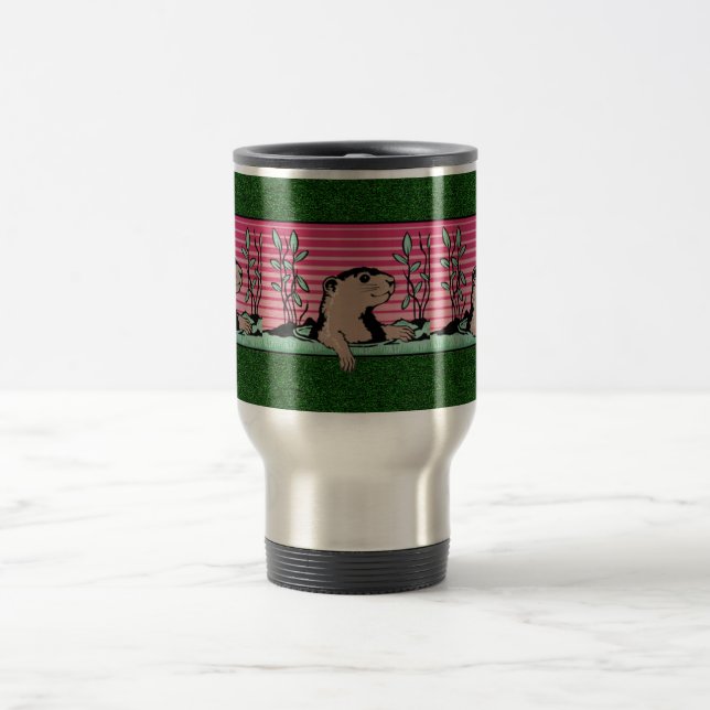 Mug De Voyage Bonjour, Ombre de Groundhog - (Centre)