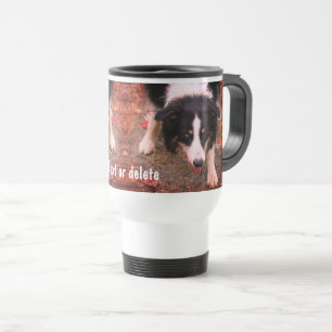 Mug De Voyage Bordure Collie Stare Personnalisé