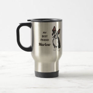 Mug De Voyage Boston Terrier Mon meilleur ami Nom personnalisé